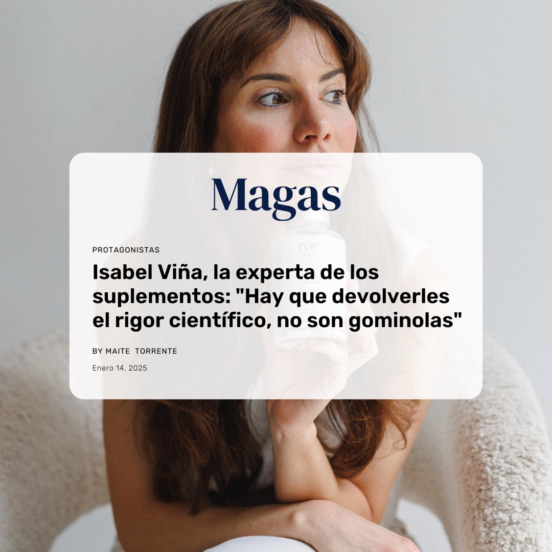 ivbwellness's tweet photo. Hoy compartimos la entrevista a la Dra. Isabel Viña Bas, Directora Médico-Científica de IVB Wellness Lab, realizada por @torrente_maite para @magasrevista de @elespanolcom 

¡Una charla que no puedes perderte! 😌💙

https://t.co/xacsLAKoZm https://t.co/cjdOtHEb6n