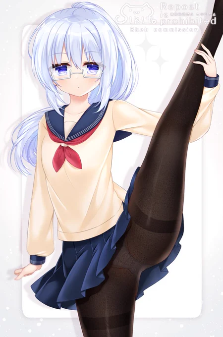 I字バランスする依頼者さんのOCちゃんを描かせていただきました～!リクエストありがとうございました#Skeb 