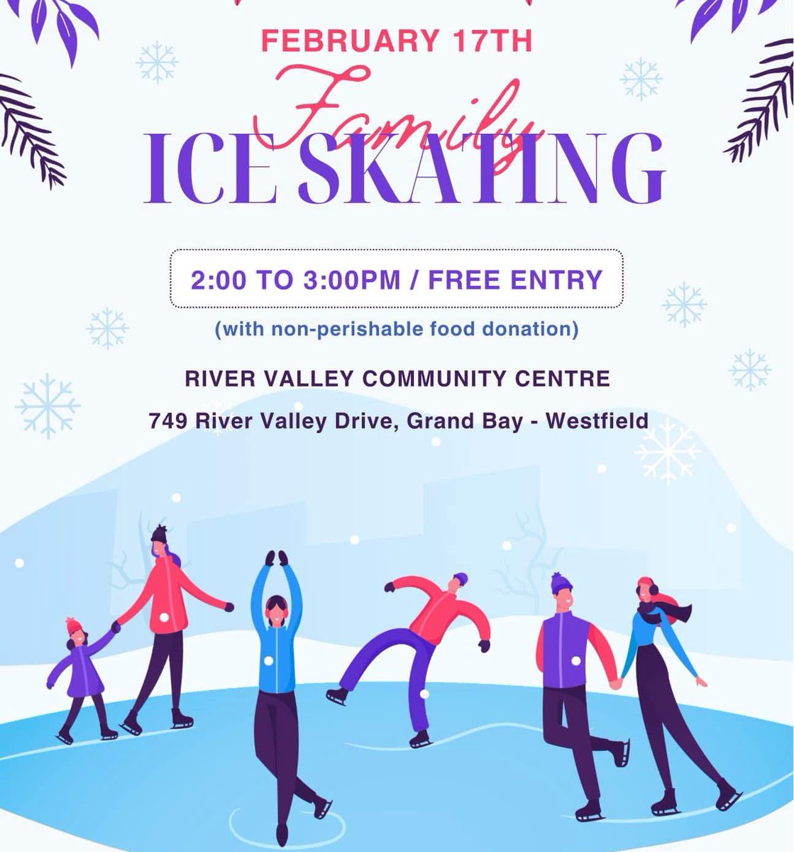 KevinLFPerry's tweet photo. This FAMILY DAY, show your love for the community.💗 Grab your skates ⛸️ and non-perishable goods🥫and enjoy a family outing on us. All donations will go to local pantries and food bank. Let us know you’ll be attending and please share our event. We look forward to seeing you! https://t.co/TQ6Ajj8yvD