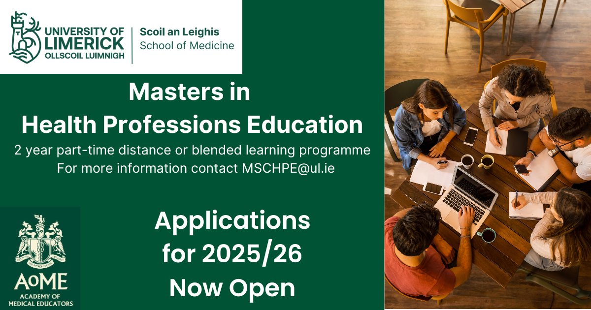 Take the Next Step in Your Career.
👉 Apply now for the MSc Health Professions Education in UL and join a global network of healthcare educators, dedicated to shaping the future of medicine.
For further information follow the link below:
ul.ie/gps/health-pro…