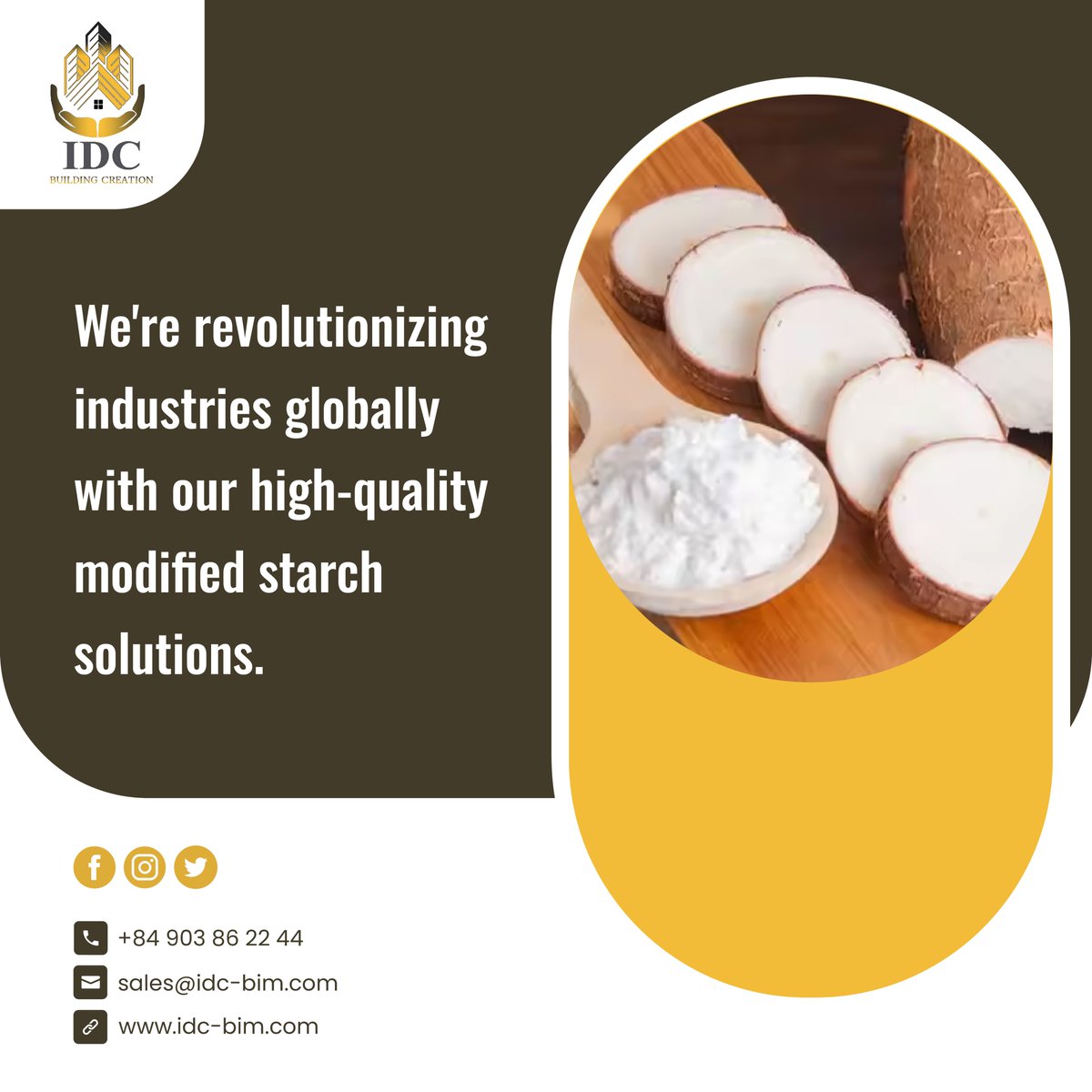 TradingIdc88691's tweet photo. Our products cater to diverse needs, ensuring top-notch performance. Join us as we expand our global footprint and bring innovative starch solutions to the world!

#IDCBuildingCreation  #BIM #AEC #scantobim #digitaltwin #coffee #coconutwater #gloves #furniture #woodpellet https://t.co/K8IKVj7YKu