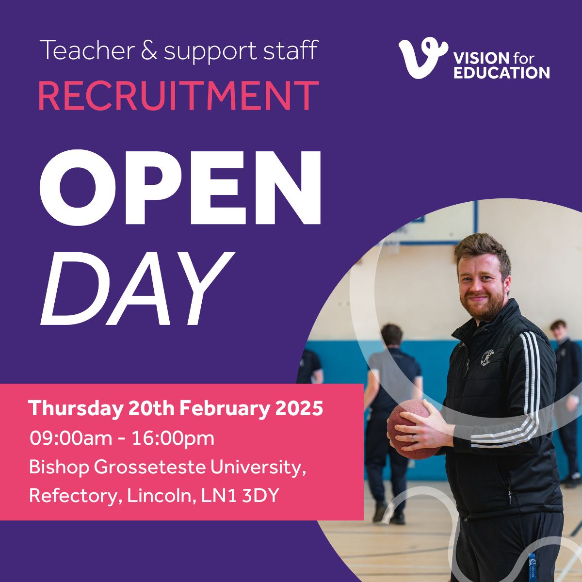 We are hosting an open day to recruit teaching and support staff for day-to-day supply work, and short and long-term placements at schools in Lincolnshire.

For more information, please contact the Lincolnshire branch on 01522 303 500 

#VisionforEducation #LincolnOpenDay