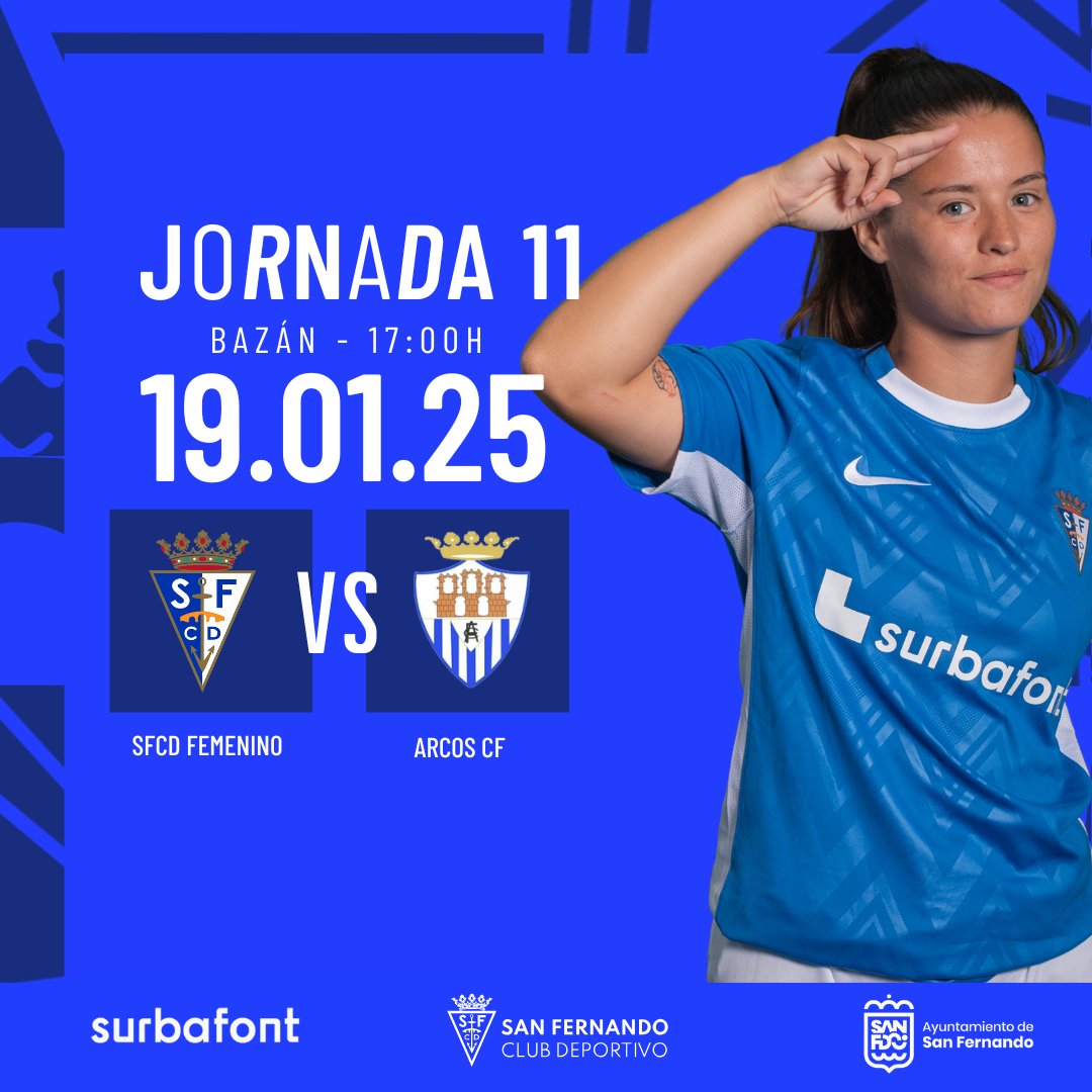 😀 ¡Volvemos a Bazán este domingo! 

🆚 Arcos CF
📅 Domingo 19 de enero
⌚️ 17:00 h. 
🏟️ Municipal Bazán

#SFCDFemenino