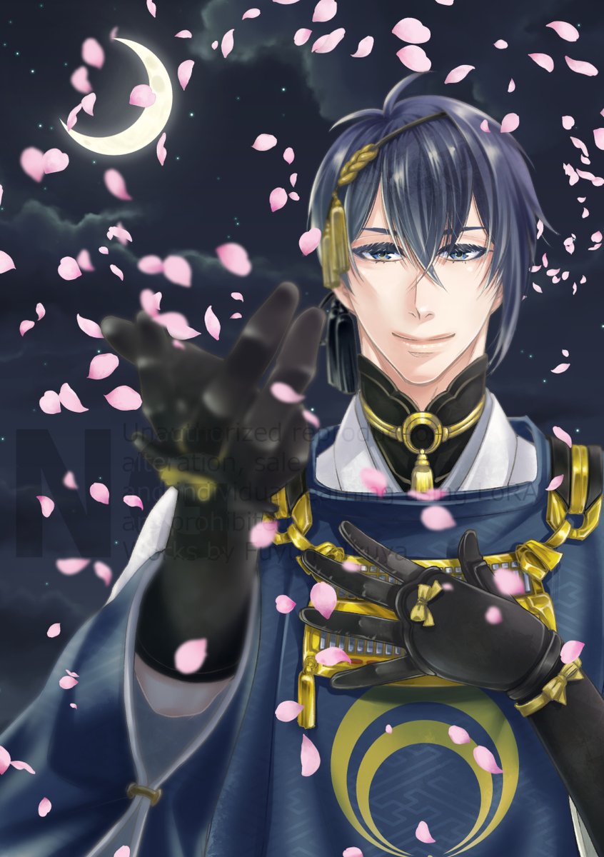 三日月宗近(刀剣乱舞) 「#刀剣乱舞十周年」|冬乃郁也（ふゆのいくや）＠新連載準備中！のイラスト