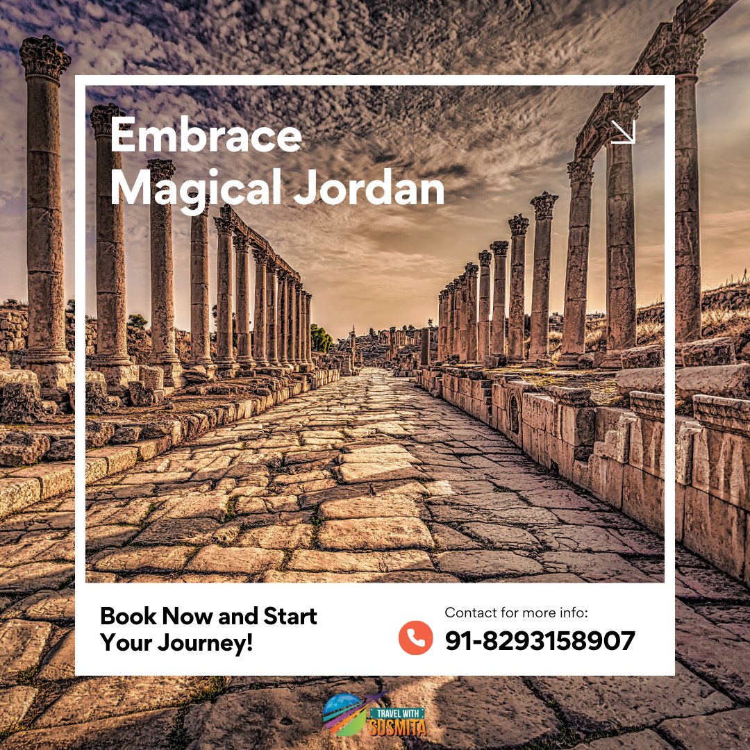 TravelWtSusmita's tweet photo. Step into History at Jerash. Experience the grandeur of ancient Roman ruins right in the heart of Jordan. Walk through the Colonnaded Streets and imagine the lives of those who walked this path centuries ago.

Our Curated Collections of Jordan Tours: https://t.co/5QUQH9eXvs https://t.co/6KyCxXMI5m