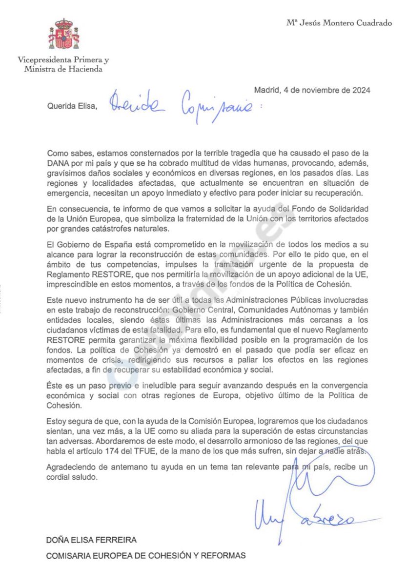 Pableraso's tweet photo. Cómo crea la izquierda un bulo

- Acusan al gobierno de no haber solicitado la ayuda Dana

- El Gobierno “filtra” a uno de sus medios (@eldiarioes) un documento oficial para salir indemne (imagen 1)

- Toda la izquierda sale a decir que era un bulo

Sigue el hilo 👇🏼 https://t.co/geHgofkyPk