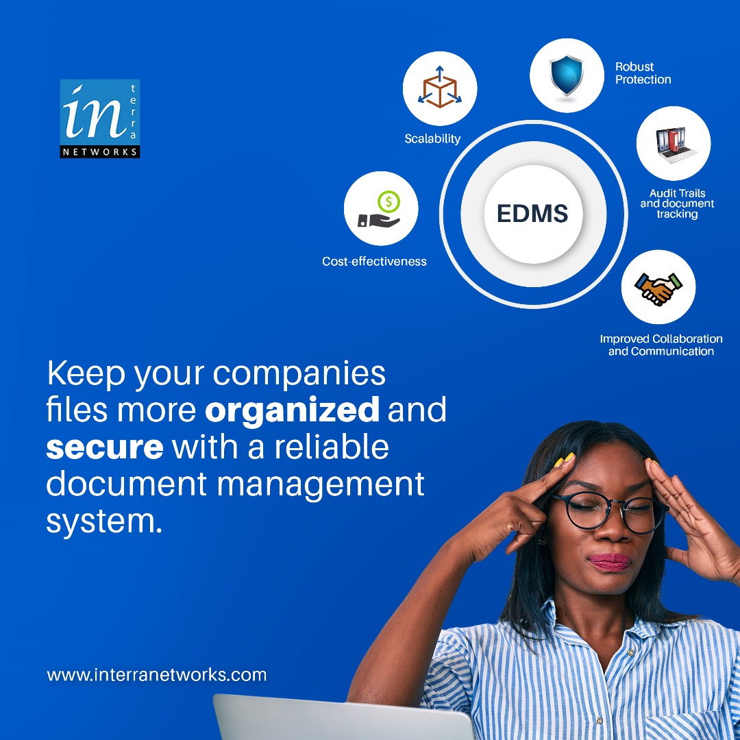 iNterra_NG's tweet image. Document management is key to staying organized and future-proofing your business, yet often overlooked by many startups.

Get started today! Call 0700-468-3772 or email info@interranetworks.com for more info.
#DocumentManagement #StartupSolutions