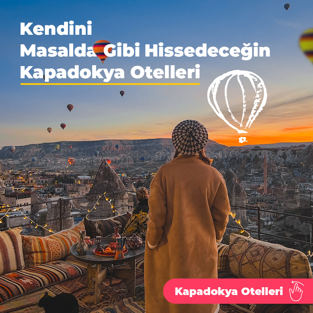 otelpuancom's tweet photo. Günlerden bir gün bir Otelpuanlı, gökyüzünde rengarenk balonların süzüldüğünü görmüş. 🧚 Başını çevirince peribacalarının büyüleyici manzarasıyla karşılaşmış.

Sen de bu masalın bir parçası olmak ister misin? Hemen Kapadokya otellerinde yerini ayırt! 🎈

https://t.co/7c6alMAoO5 https://t.co/F7Bn28coO7