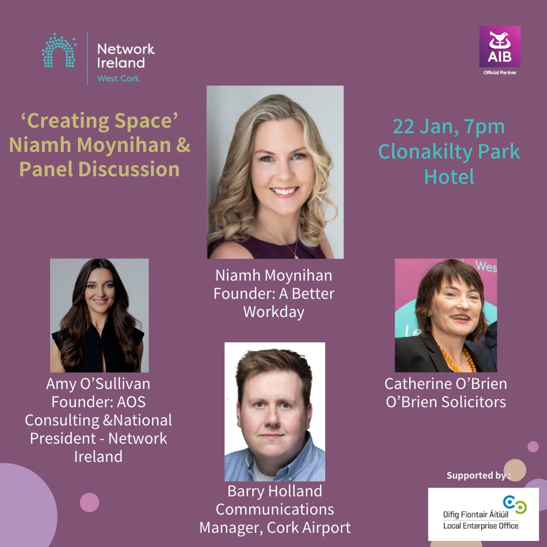 Network Ireland West Cork (@netirlwestcork) on Twitter photo Just a reminder on the event next week! It is going to be full of invaluable advice on how to create a better working day! 
22nd January at the Park Hotel in Clonakilty!
#NIWC2025 #supportedbyAIB #networkireland #buildingcapacity Just a reminder on the event next week! It is going to be full of invaluable advice on how to create a better working day! 
22nd January at the Park Hotel in Clonakilty!
#NIWC2025 #supportedbyAIB #networkireland #buildingcapacity