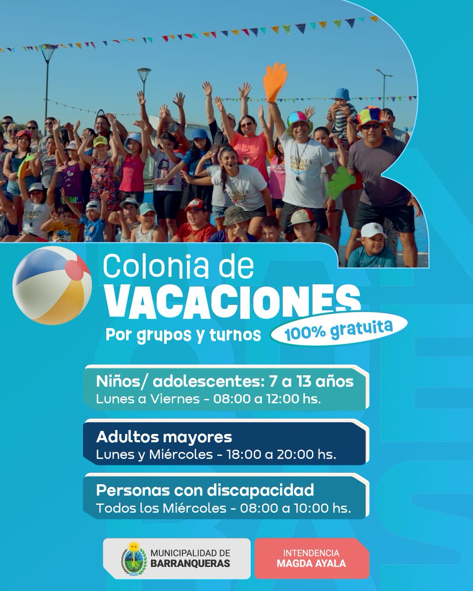 #BuenMiercoles #BuenMiercoles #barranqueras te espera en su Pileta Municipal, inscripciones abiertas para colonia de vacaciones. Toda la info en el flayer!