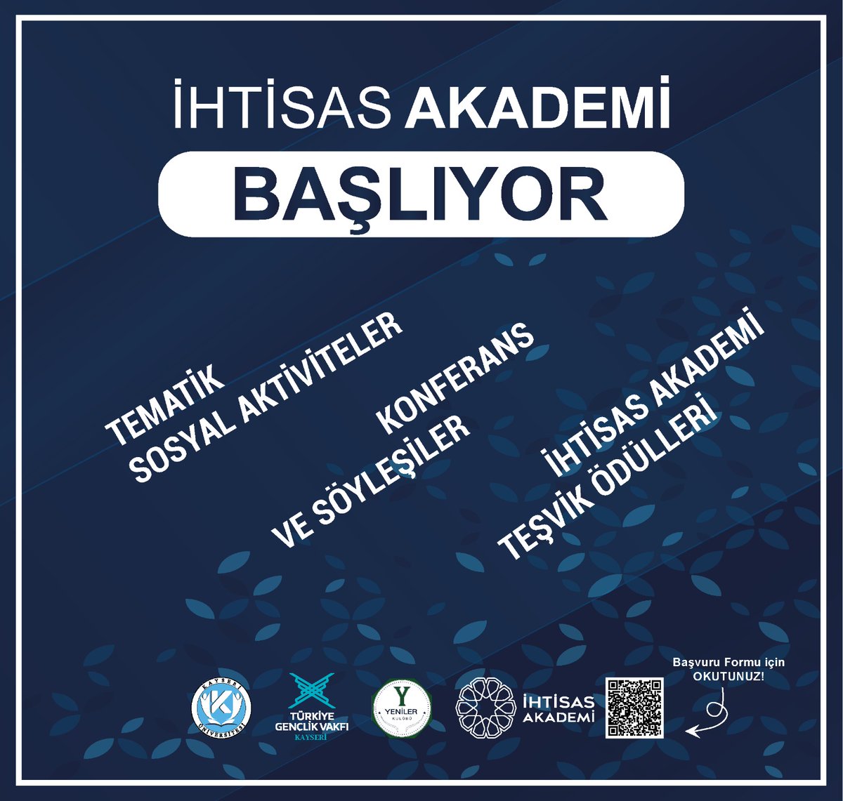 Kayseri Üniversitemiz ile Türkiye Gençlik Vakfı (TÜGVA) arasında imzalanan protokol kapsamında gerçekleştirilecek olan
 "İhtisas Akademi '25" programı başvuruları başlamıştır.
<a href="/ProfKaramustafa/">Prof. Dr. Kurtulus Karamustafa 🇹🇷</a> <a href="/kayseriedu/">Kayseri Üniversitesi</a>
<a href="/tugvauniversite/">TÜGVA Üniversite</a> <a href="/VefaBayirbas/">İ. Vefa Bayırbaş</a>
<a href="/tugvakayseri/">TÜGVA Kayseri</a> <a href="/yeniler_38/">Kayseri Yeniler Kulübü</a>