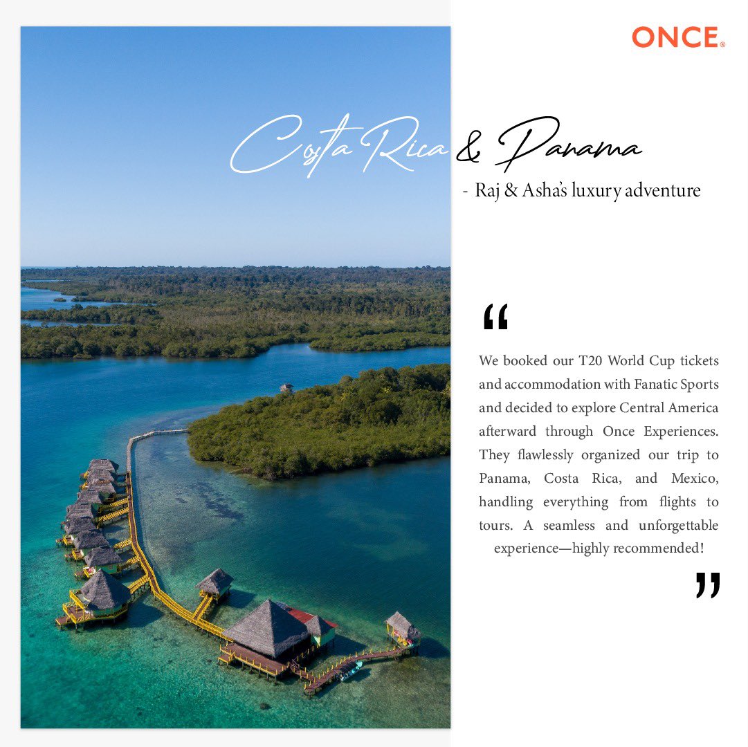 OnceExperiences's tweet photo. From serene beaches to lush rainforests, Costa Rica provided the perfect backdrop for a trip of a lifetime. 

Here’s what our client had to say about their unforgettable experience with @OnceExperiences 

 #TripsOfALifetime #CostaRicaWithONCE #LuxuryTravel https://t.co/DzEFVRfjIR