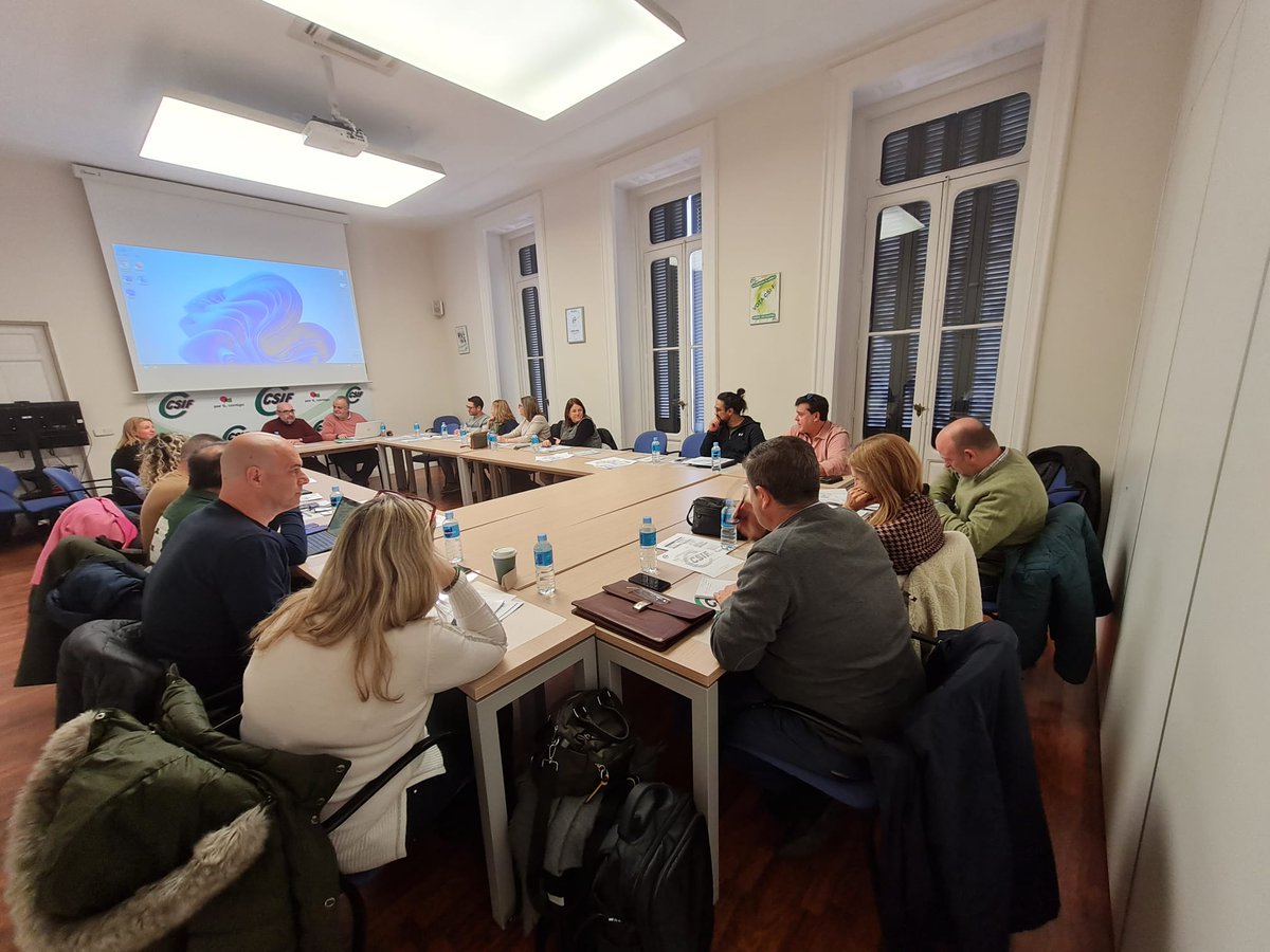 CSIFnacional's tweet photo. 📍 Miguel Borra preside la reunión de la Ejecutiva nacional de Sanidad donde se analizan las reformas necesarias para afrontar las necesidades del Sistema Nacional de Salud: más inversión, refuerzo de plantillas, mejora de condiciones laborales...

Además, se repasa la situación actual en los hospitales de toda España, saturados por la gripe, virus gastrointestinales y enfermedades respiratorias.

➡️ El próximo 22 de enero se reúne la Mesa del Ámbito para finiquitar el Estatuto Marco: hay que dignificar las profesiones de la sanidad española.