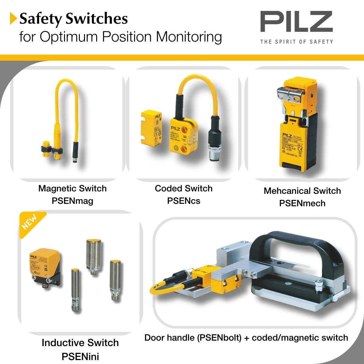 Pilz_India's tweet photo. 🚨 Ensuring Safety with Pilz Safety Switches 🚨

Our range of safety switches is designed to provide reliable protection for both personnel and machinery, ensuring smooth and secure operations.

#SafetyFirst #IndustrialSafety #Pilz #Automation #SafetySwitches https://t.co/bISrHYXpSO