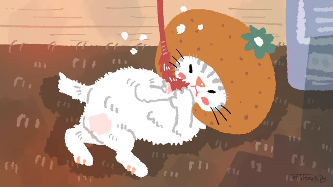 いつでも君のことを考えちゃう。               #絵 #イラスト #猫 #ネコ #Cat 