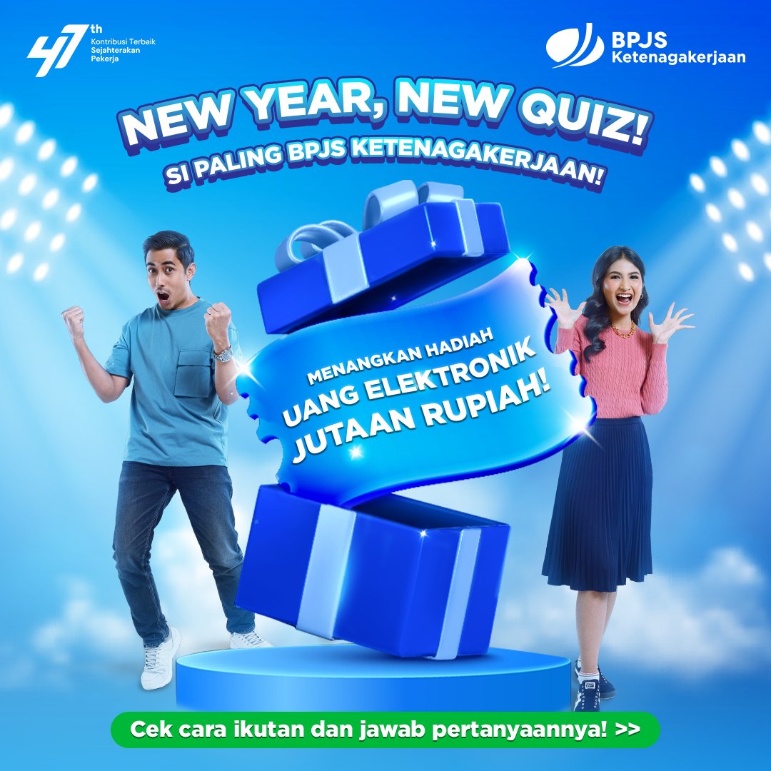 BPJSTKinfo's tweet photo. Yuk tulis jawaban kamu untuk dapetin uang elektronik OVO bagi setiap pemenang yang terpilih! Ikuti sesuai mekanismenya ya!

Kuis ini berlangsung dari tanggal 15 Januari - 21 Januari 2025. Semoga beruntung, Sahabat!

#BPJSKetenagakerjaan
#KerjaKerasBebasCemas https://t.co/jHQNUXYbt9
