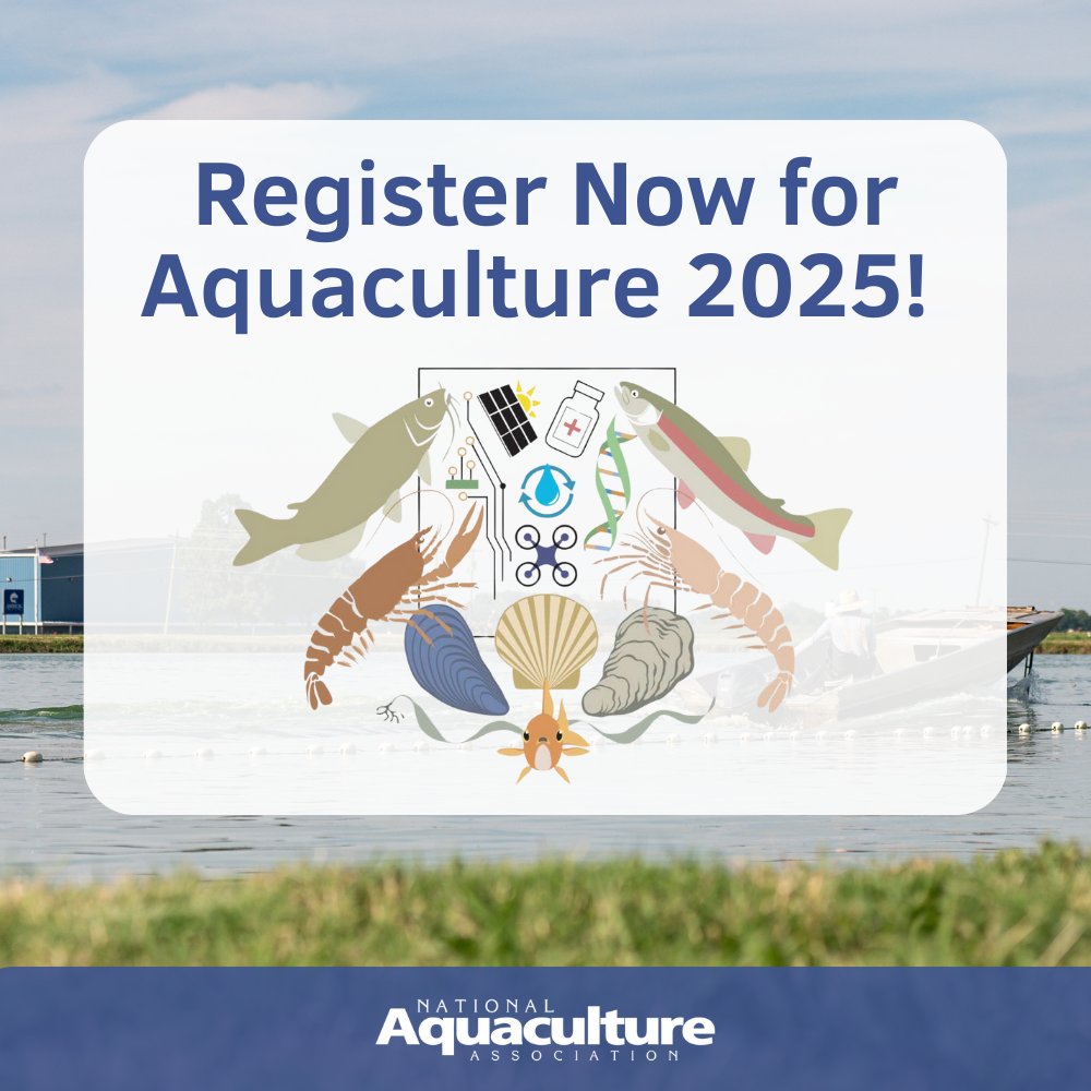 NAA is thrilled to be hosting 17 special sessions focused on farmer specific topics at Aquaculture 2025! 

Follow the link to register today!
members.nationalaquaculture.org/calendar/Detai…

#usaquacutlure #aquaculture2025  #Aquaculture #AquacultureConference #AquacultureIndustry #AquacultureEvent