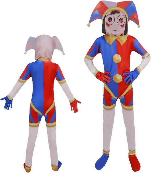 ザ・アメイジング・デジタル・サーカス コスプレ衣装 コスチューム 子供/大人 ポムニ ラガタ ジャックス ケイン キンガー グッズ コスプレセット 道具 文化祭 変装 撮影 演出 仮装 ハロウィン (ポムニD,180)  #Amazon より 