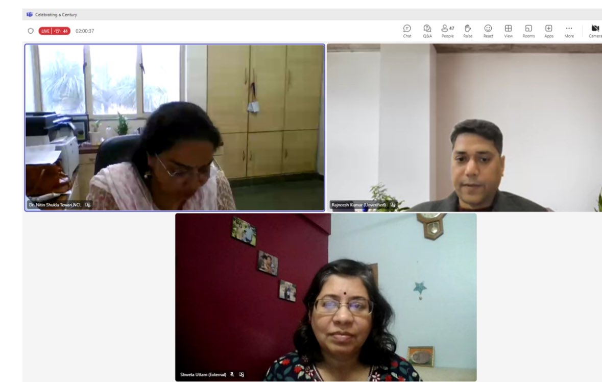 Honored to have Prof Dr <a href="/unnatpandit/">प्रो उन्नत पी पंडित 🇮🇳</a> , 
Dr GR_Raghavender for the valedictory session of 113 IP events across the country by <a href="/csir_ncl/">CSIR-National Chemical Laboratory</a> Intellectual Property Group &amp; discuss role of technological interventions to meet SDG’s. Speakers from <a href="/CSIR_IND/">CSIR, India</a> <a href="/bitspilaniindia/">BITS Pilani</a> <a href="/BIRAC_2012/">DBT-BIRAC</a>