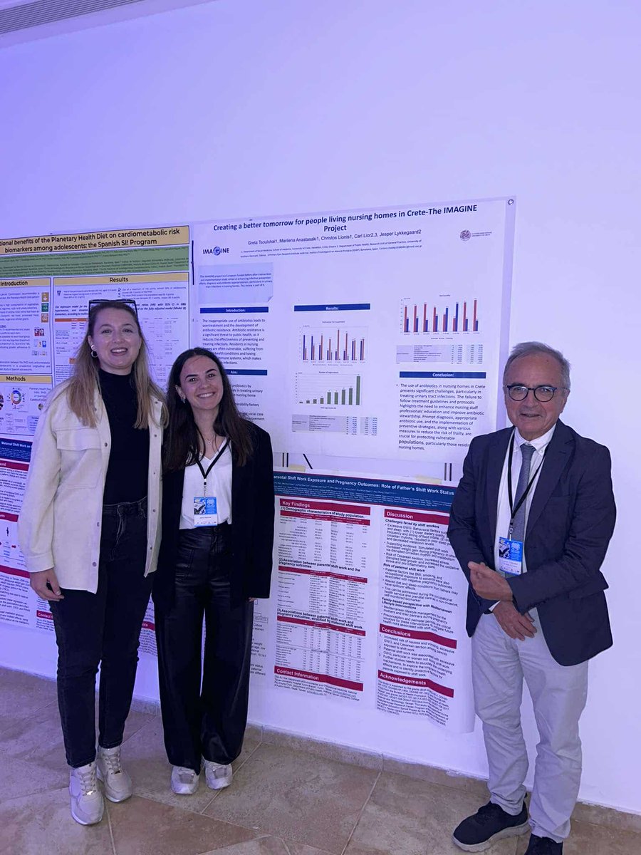 IMAGINE_EU's tweet photo. The greek team presented a poster at the 3rd Cretan Lifestyle Conference (Oct 29 - Nov 2)! The poster, titled "Creating a Better Tomorrow for People Living in Nursing Homes in Crete – The IMAGINE Project", shared insights on the lifestyle of nursing home residents in Crete🌿 https://t.co/ftYm449QUz