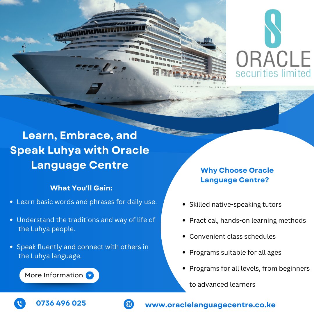 OracleLanguage's tweet image. Luhya Language Classes in Nairobi
Oracle Language Centre offers Luhya Language Classes in Nairobi, From beginners to advanced levels at affordable prices.
Call: 0736496025
Register Online: oraclelanguagecentre.co.ke/luhya-language…
#luhyalanguage #languagelearning #luhyaculture #nairobikenya