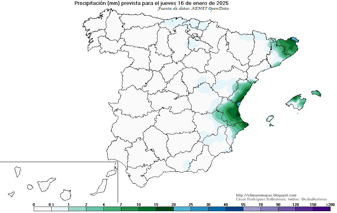 crballesteros's tweet photo. #ClimaEnMapas. Precipitación prevista para hoy y mañana, elaborada con la predicción horaria por municipios de #AemetOpenData
Más información en: https://t.co/Ybb01g4I18 https://t.co/Ml5p5MHJYU