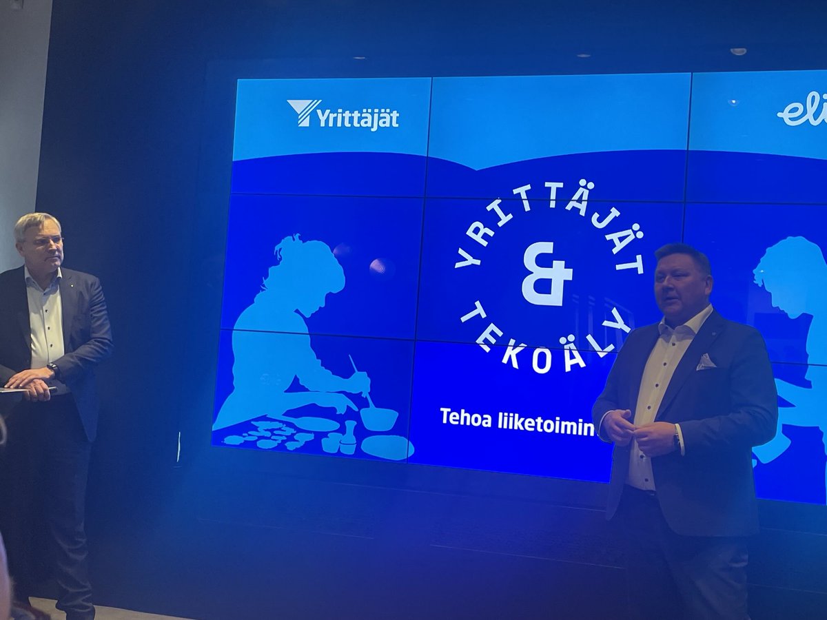 Yrittäjät ja tekoälyn tarjoamat mahdollisuudet. Vierailulla Elisalla. Yhteisprojekti käynnistymässä. Uuden äärellä. ⁦<a href="/suomenyrittajat/">Suomen Yrittäjät</a>⁩ ⁦<a href="/ElisaOyj/">Elisa</a>⁩