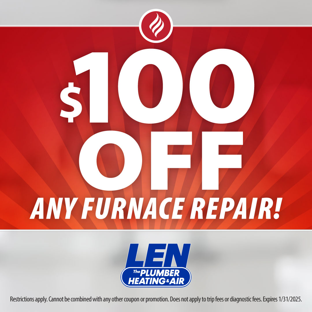 LenThePlumber's tweet photo. Heat not working? Don’t be left in the cold! Get $100 Off Furnace Repair and stay warm all winter! https://t.co/fEf6V6YKr8