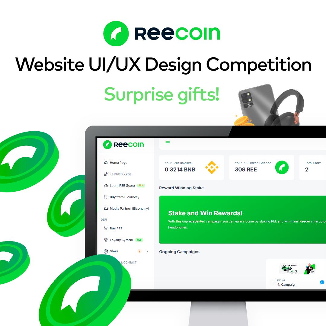 🎨 Reecoin.io UI/UX Design Competition has started!
We are looking forward to your designs to make the DApp interface (dApp.Reecoin.io) more user-friendly and innovative. Showcase your creativity and help shape the future of decentralized finance together
