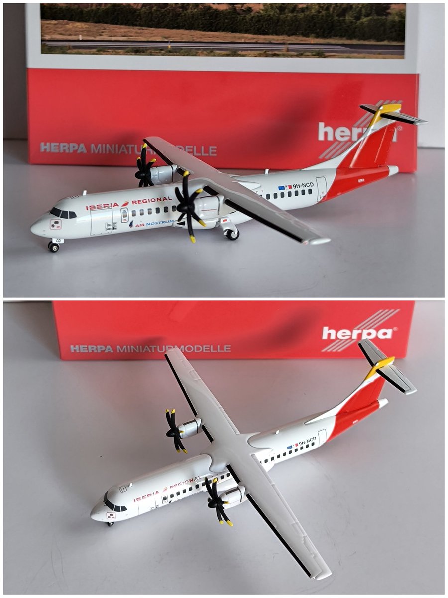pedrospotter's tweet photo. #BuenasMediodias pequeño aterrizaje en mi #coleccion de #maquetas
✈️
#Herpa
👉Ref.: 573313
#ATR72-600. (9H-NCD)
@Iberia Regional
✈️
#miniaturaa #scalemodelstore #coleccionismo #maqueteros #maquetistas #aviatiom #aerotrastornado #spotter #diecast #planes #aviones #modelismo https://t.co/c7py9uavIo