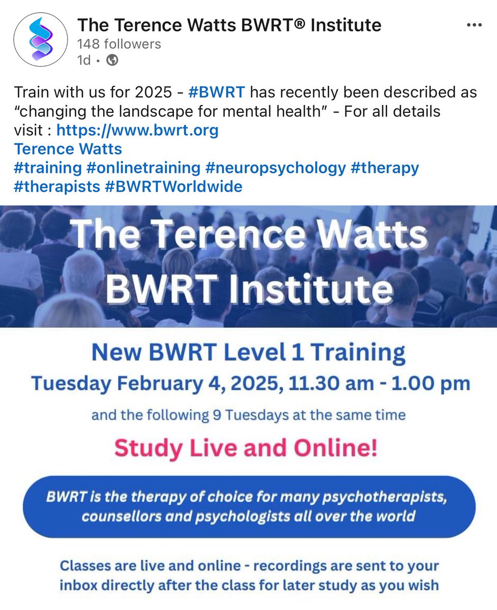 “BWRT > Changing the landscape for mental health” Dr.Feroza Arbee, Consultant Psychiatrist 
@psych <a href="/rcpsych/">Royal College of Psychiatrists</a> <a href="/WHO/">World Health Organization (WHO)</a> 
#training #healthcare #neuropsychology #BWRTSA #BWRT #Worldwide