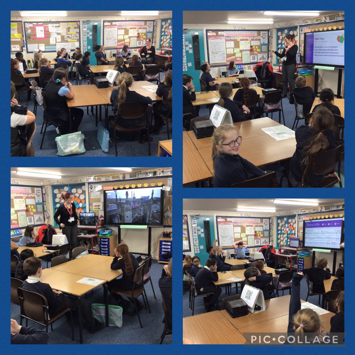 BuckinghamSch's tweet photo. #Year5 had a visit from a member of the Music service, who has been teaching us songs as part of a singing project with @ChoralHull We are very excited about having the opportunity to take part in a shared sing at Hull Minster. #BuckinghamMusic #BuckinghamPD https://t.co/vzZwEvnmZs