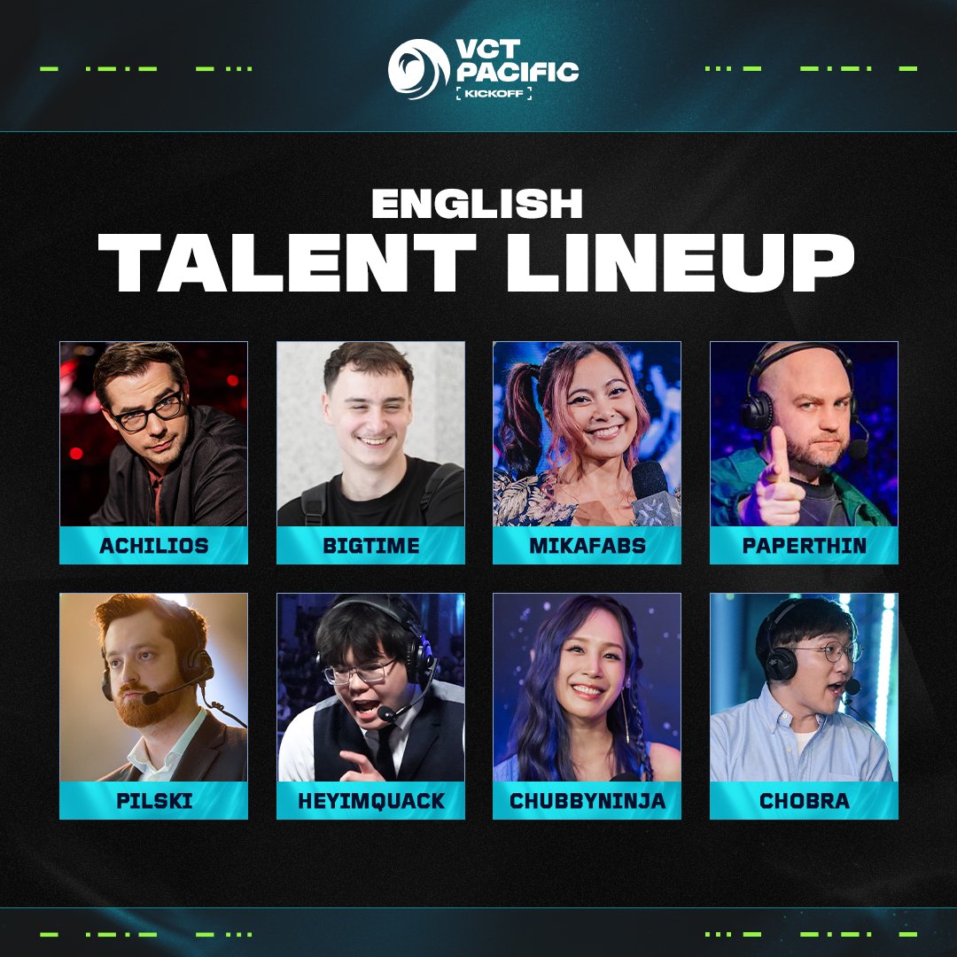It's going to be another fun year here at #VCTPacific 🎉

Presenting our STACKED talent lineup for Kickoff 2025!