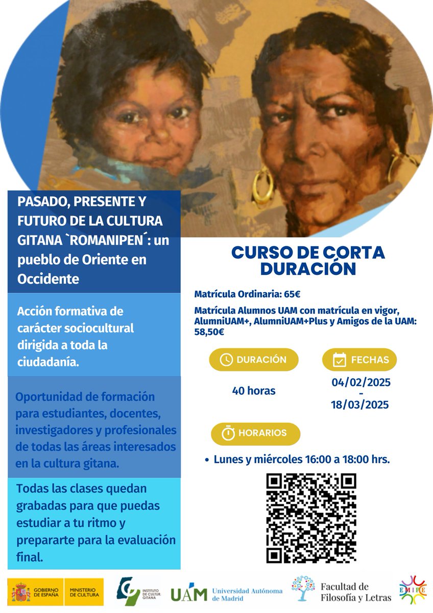 Curso ROMANIPEN: un pueblo de Oriente en Occidente.

El pueblo gitano tiene su origen en la India(Norte), concretamente en la regiones de Punjab y Synth.

<a href="/UAM_Madrid/">UAM Autónoma Madrid</a>
<a href="/UCCUAM/">UCCUAM</a>
<a href="/FyL_UAM/">Filosofía y Letras | UAM</a>
<a href="/I_CulturaGitana/">Instituto de Cultura Gitana</a>
<a href="/culturagob/">Ministerio de Cultura</a>

🏢: Universidad Autónoma de Madrid  
🛜: fuam.es/curso-corto/pa…
