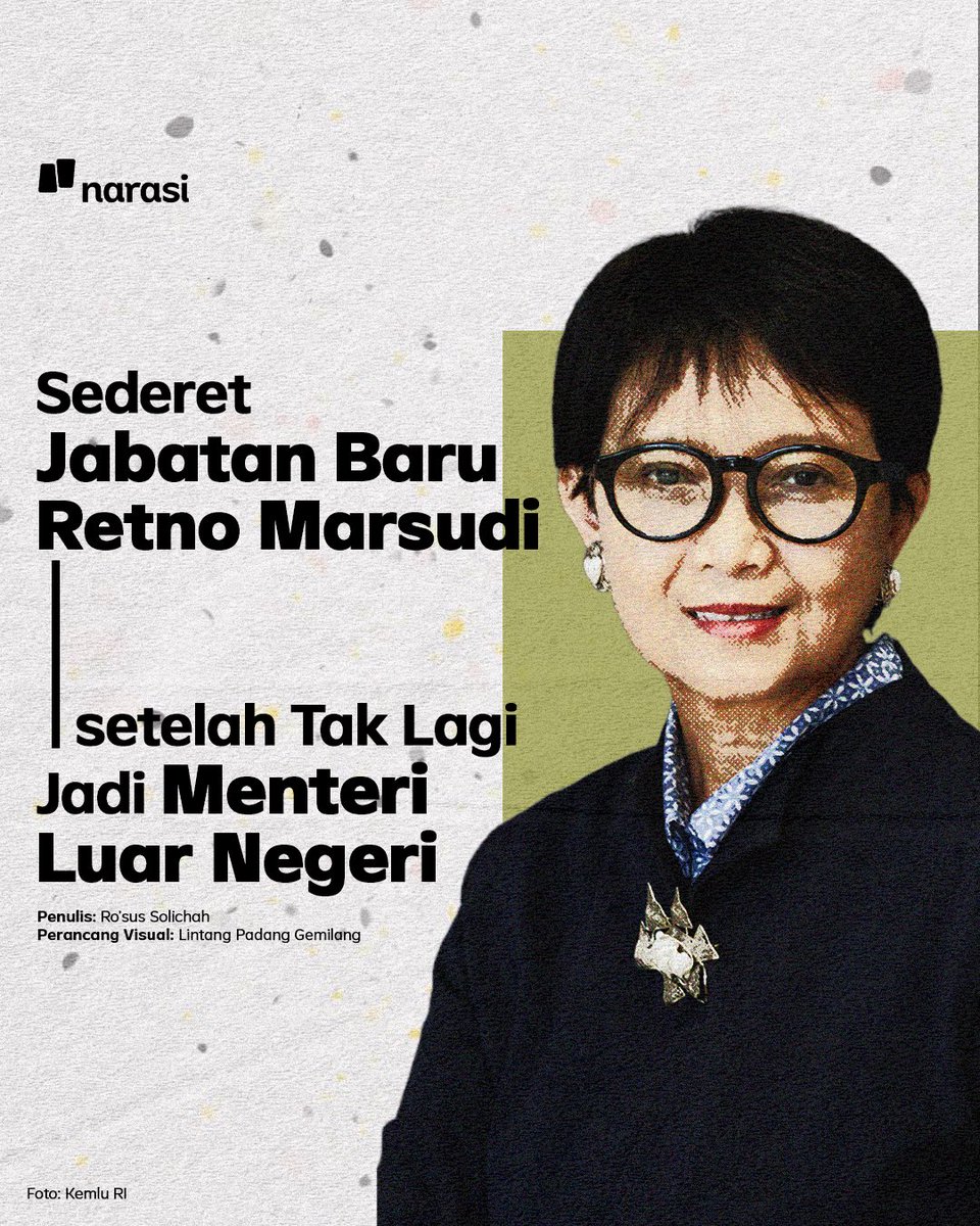 NarasiNewsroom's tweet photo. Bu Retno, apa kabar sekarang? 🤗

Ini kabar Retno Marsudi setelah tak menjabat sebagai Menteri Luar Negeri Indonesia. https://t.co/nHepPiyDDU