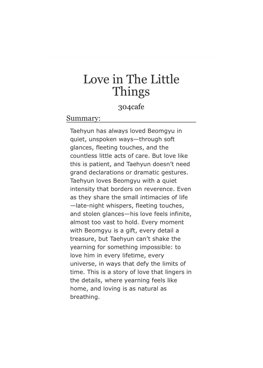 0304cafe's tweet photo. — Love in the Little Things

taegyu, 4.1k, one shot 
established relationship, taehyun pov
yearning/fluff

🖇️: https://t.co/67d02WQ5TF https://t.co/sJVNWPZ8iB