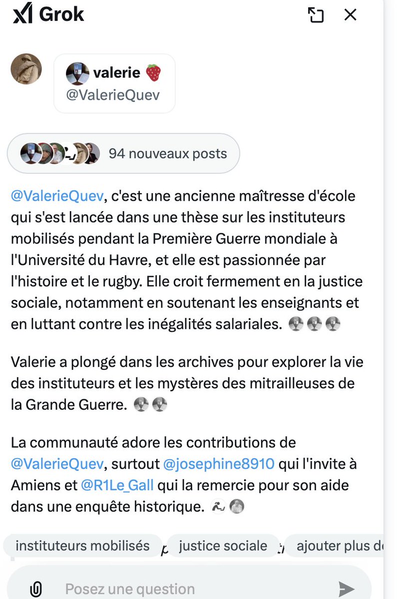Je découvre cette fonction qui brosse en une seconde un rapide portrait du profil sélectionné.... C'est quand même assez bluffant... cc <a href="/ValerieQuev/">valerie 🍓</a> <a href="/Parcours1418/">Parcours14-18</a>