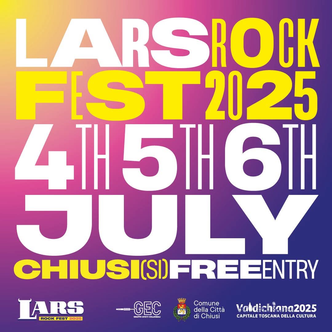 𝐓𝐇𝐄 𝐃𝐄𝐕𝐈𝐋𝐒 𝐀𝐑𝐄 𝐁𝐀𝐂𝐊! 😈
Ci siamo, è il momento di ripartire: segnatevi le date e seguiteci per tutti gli aggiornamenti che arriveranno nelle prossime settimane!

𝗟𝗔𝗥𝗦 𝗥𝗢𝗖𝗞 𝗙𝗘𝗦𝗧 // 2025
4.5.6 Luglio - Chiusi (Siena)
Free entry
#larsrockfest25