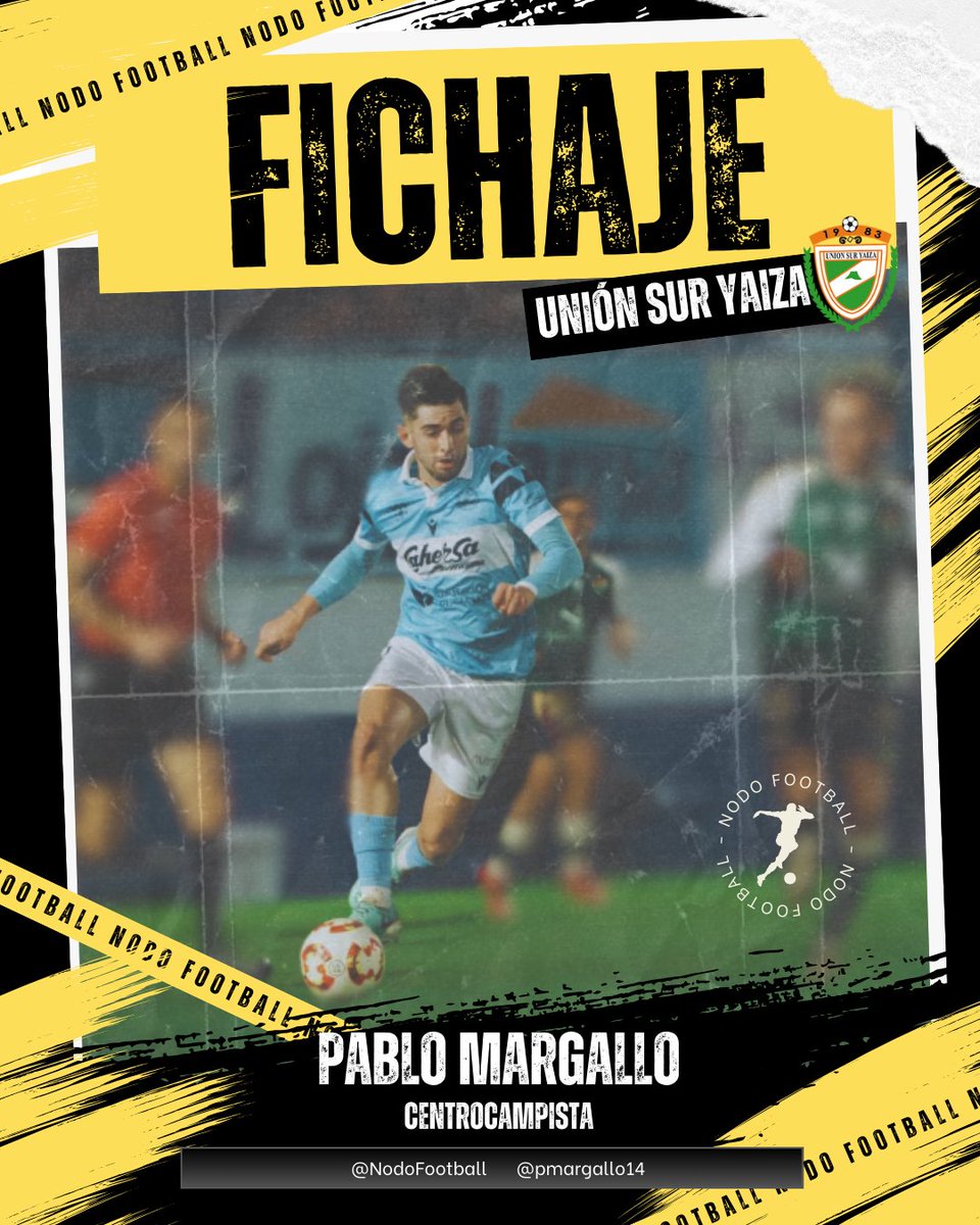 🔥 ¡Anunciamos nuevo fichaje! 🔥
💥 Desde NODO, estamos orgullosos de confirmar la llegada de Pablo Margallo (<a href="/pablomargallo14/">Pablo Margallo Lozano</a>), un crack del mediocampo que ahora forma parte del <a href="/unionsuryaiza/">C.D. Union Sur Yaiza</a> 💪⚽

¡Estamos seguros de que romperá todos los esquemas en el campo! 🙌💙⚡