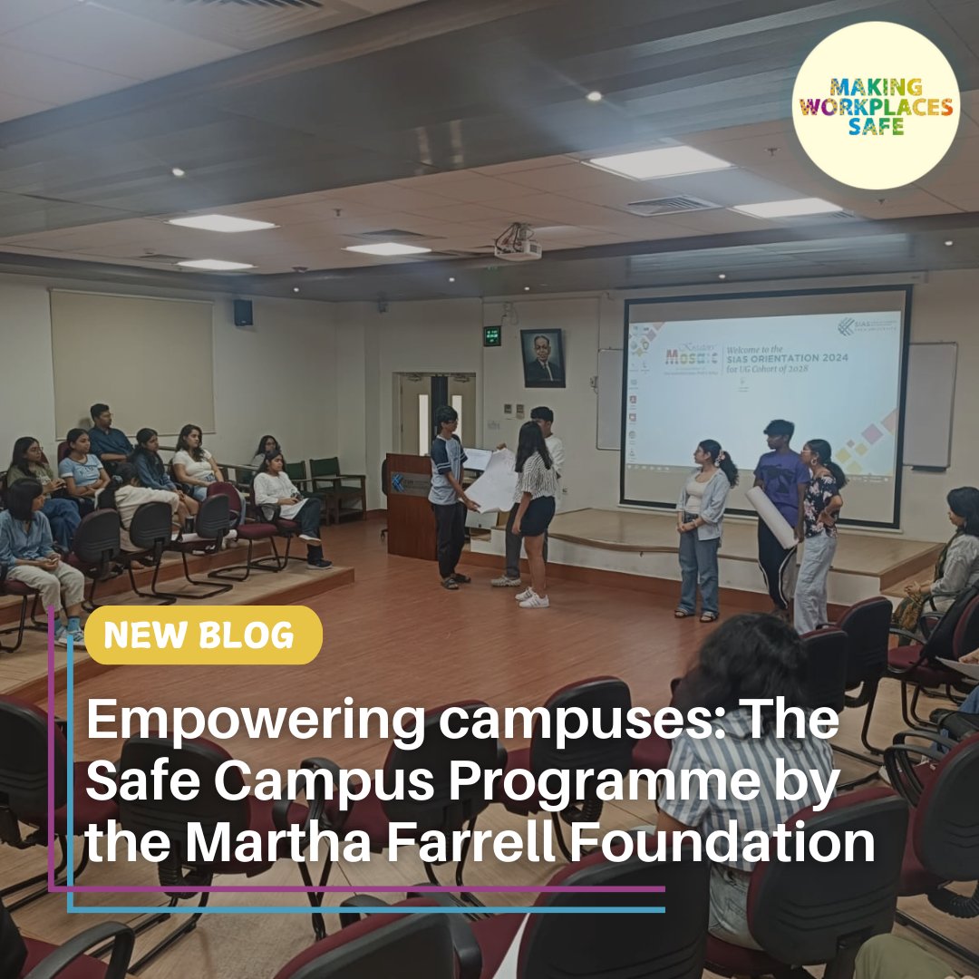 FoundationMf's tweet photo. Are educational campuses in India truly safe for all? According to the University Grants Commission’s 2015 regulations, every educational campus in the country must provide a gender-just and safe environment for all.
#MarthaFarrellFoundation #MakingWorkplacesSafe https://t.co/6GhnjaV1jd