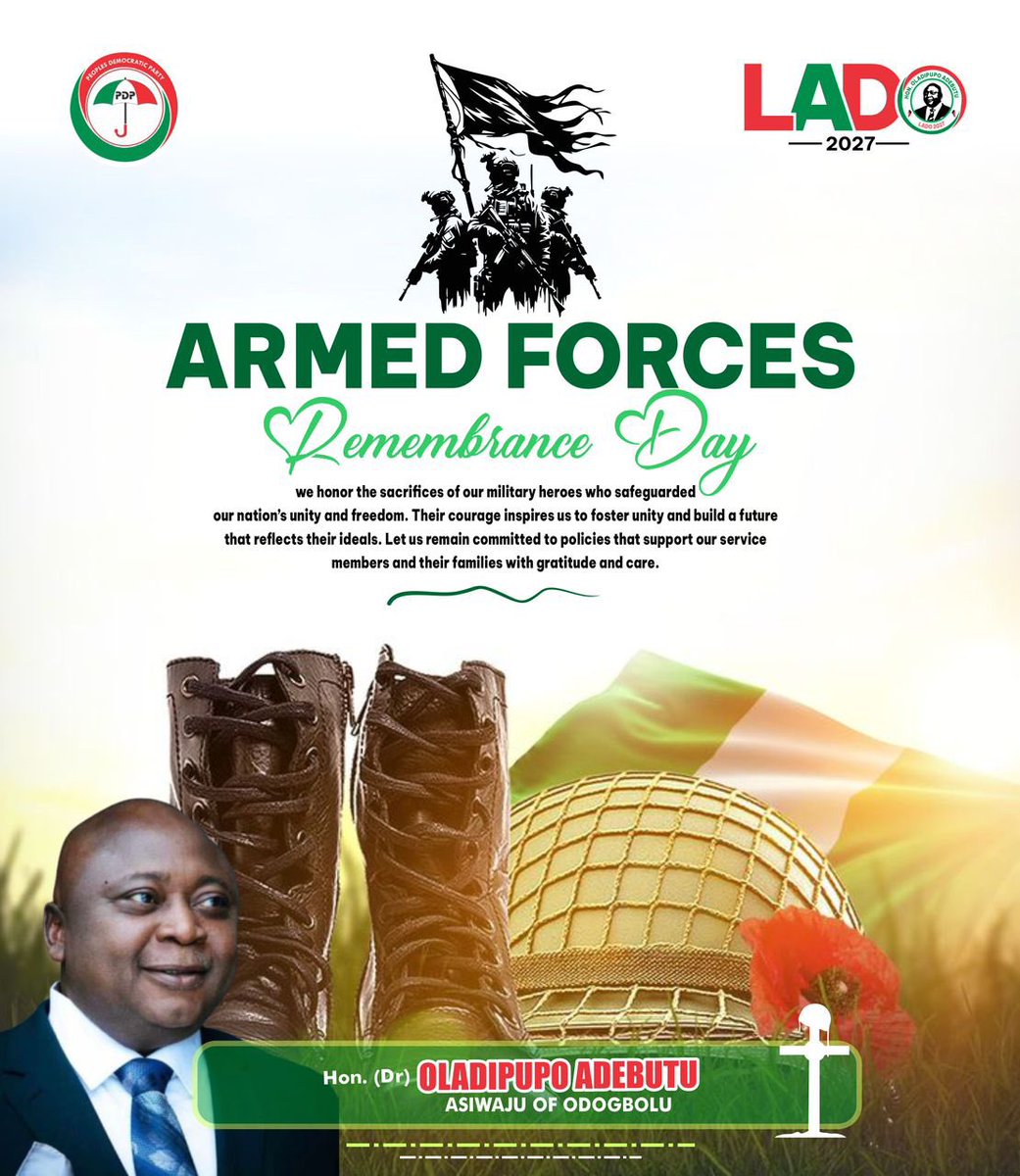 TopnographerT's tweet photo. … As we reflect on their sacrifices, I urge all Nigerians to support the Armed Forces with prayers, encouragement, and resources. 
Together, we must work and pray for a peaceful and prosperous Nigeria. https://t.co/EUgHBVMfIn