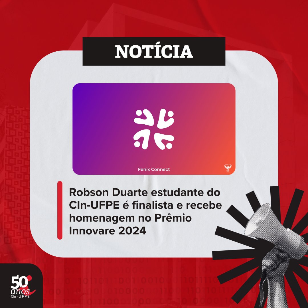 CInUFPE's tweet photo. 🤩 Robson Duarte, estudante do CIn-UFPE, é finalista e recebe homenagem no Prêmio Innovare 2024!

Confira: https://t.co/Te0iAiVq0r

#CInUFPE #Innovare #Cidadania #OrgulhoCIn https://t.co/KxDjRxpq8e
