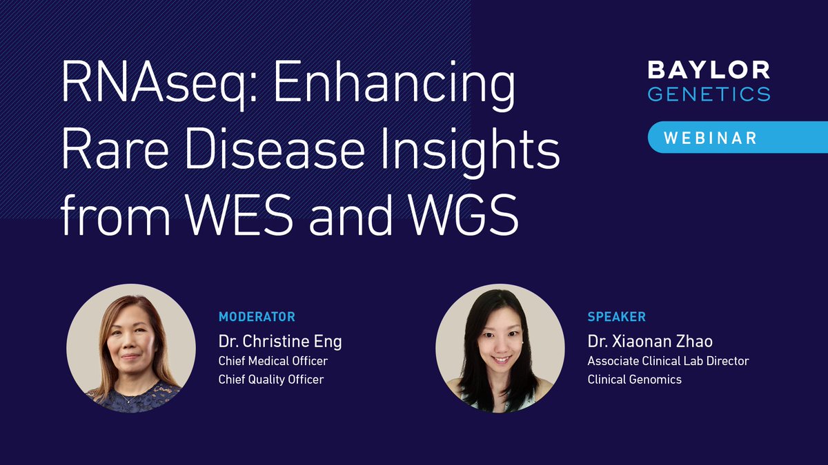 BaylorGenetics's tweet image. Curious about the role of #RNAseq in resolving variants of uncertain significance? Check out our webinar on how RNAseq is enhancing rare disease insights from Whole Exome Sequencing (WES) and Whole Genome Sequencing (WGS). bit.ly/42haHoC

#ThinkBG #Genome #Exome