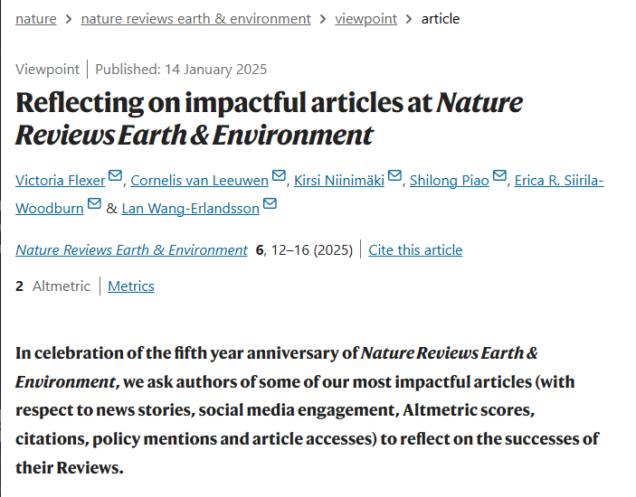 In celebration, we asked the authors of some of our most impactful articles (in terms of news stories, article accesses, etc.) to reflect on the successes of their Reviews

Of course, all our articles are impactful in their own way! 

rdcu.be/d6lZU