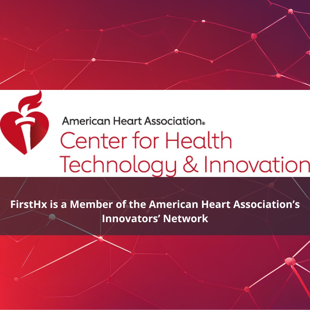 📢 FirstHx joins Innovators’ Network at American Heart Association Center for Health Technology &amp; Innovation

Read the release here: lnkd.in/gG_UikRU
