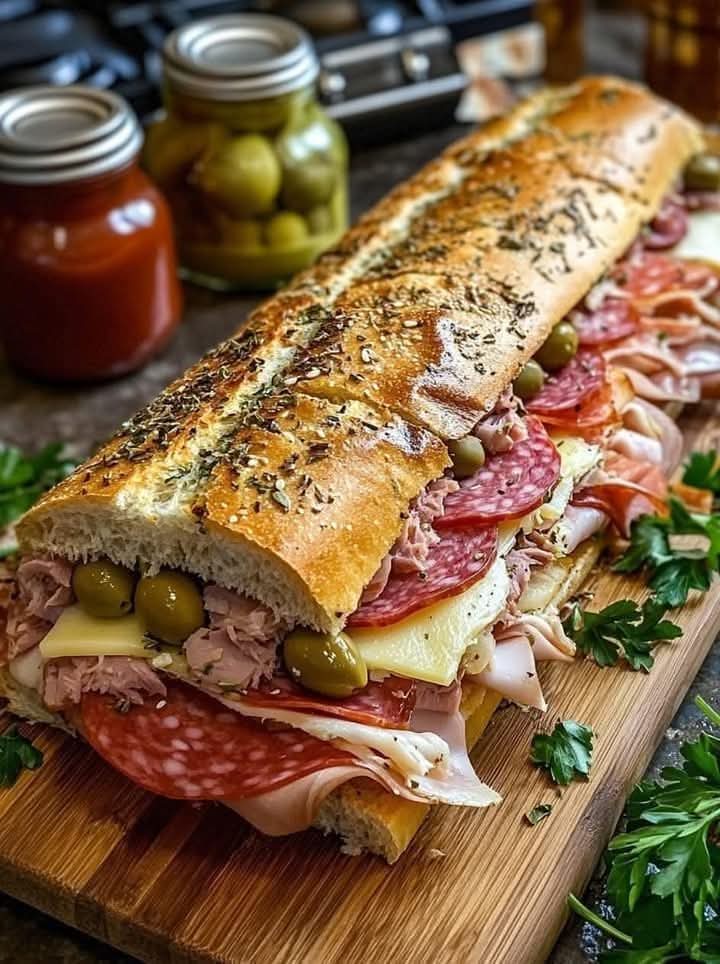 rock716860's tweet photo. 🍳 Giant Muffaletta Italian Sandwich 🍳 https://t.co/gpGk2h9ecq