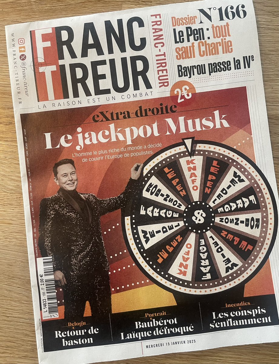YanLefrancois's tweet photo. Bingo !.. Vous avez tiré le gros lot avec @franctireurmag n°166. @CarolineFourest @Enthoven_R @BanonTristane @BenjaminSire @C_Barbier @davidmedioni @jeangarr78 @FiammettaVenner @NoraBussigny @perry_salkow @LRMYasminJAAFAR https://t.co/R8pLcsZAiG