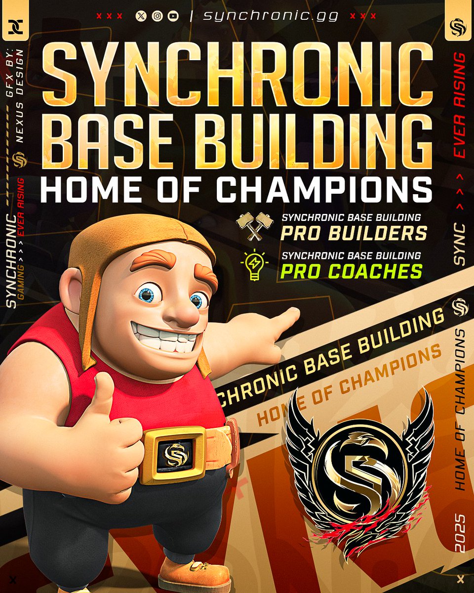 Synchronic Gaming (@synchronic_gg) on Twitter photo We are excited to announce our base-building server! 🥳🎉 With some incredibly talented builders, if you want defense, there is no better place than <a href="/SynchronicBB/">Synchronic Base Building</a>, the home of champions! 🏆🥇
Discord: discord.gg/GyFYPf59EA
#ClashOfClans | #ClashOn | #CoC We are excited to announce our base-building server! 🥳🎉 With some incredibly talented builders, if you want defense, there is no better place than <a href="/SynchronicBB/">Synchronic Base Building</a>, the home of champions! 🏆🥇
Discord: discord.gg/GyFYPf59EA
#ClashOfClans | #ClashOn | #CoC
