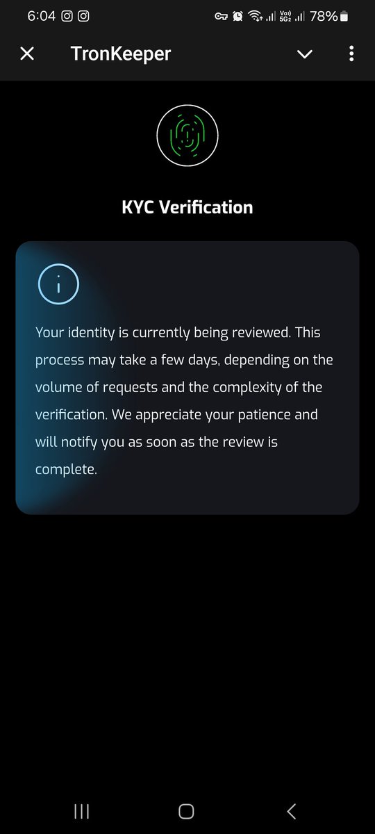 akarsh_pj's tweet photo. It's been 13 days after paying TON for Identity verification &amp; still the same page comes when I open tronkeeper bot.

#Tronkeeper #TronkeeperScam #airdrop #crypto #Cryptocurency #CryptoScam #tronkeeperwallet https://t.co/gJ4fYCfarB
