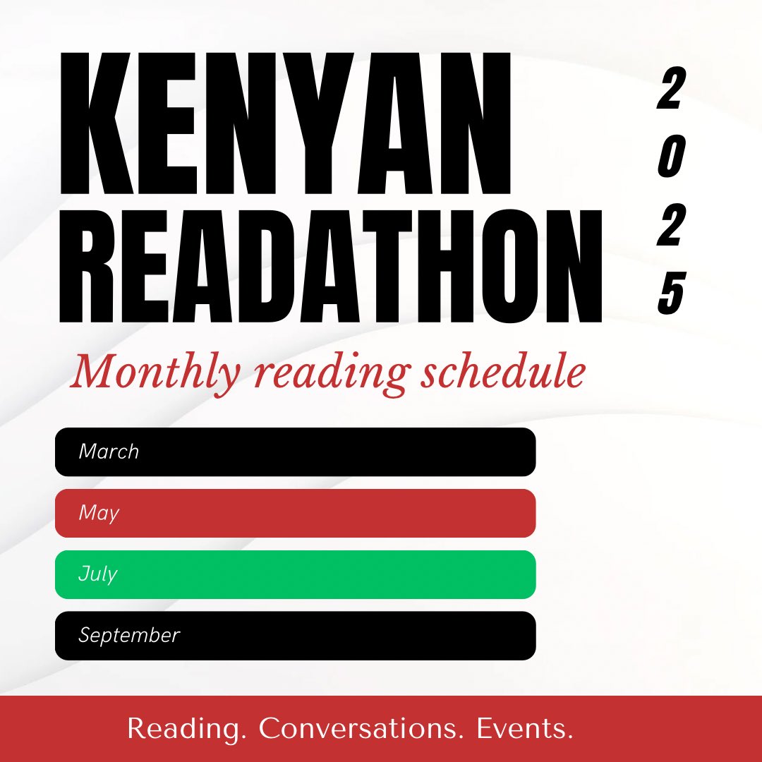 KReadathon's tweet photo. Welcome to the 6th edition of the Kenyan Readathon!

We are thrilled to kick off this exciting literary journey as early as March this year. September, while a wonderful month for reading, often feels too brief to fully immerse oneself in the vast and rich landscape of Kenyan
. https://t.co/C9ufBsOwDR